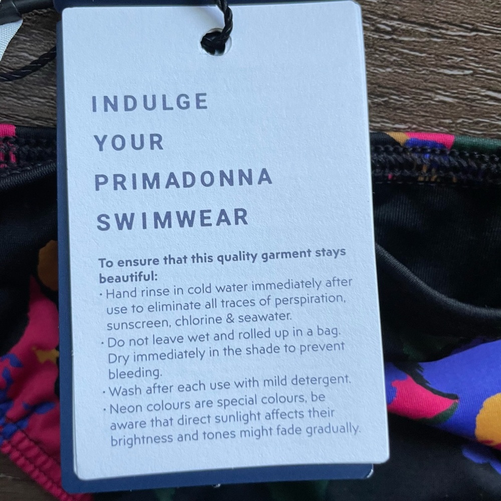 Prima Donna Black Oasis Bikini Set Top 32D + Bottoms S Black Cactus Adjustable - Picture 9 of 16